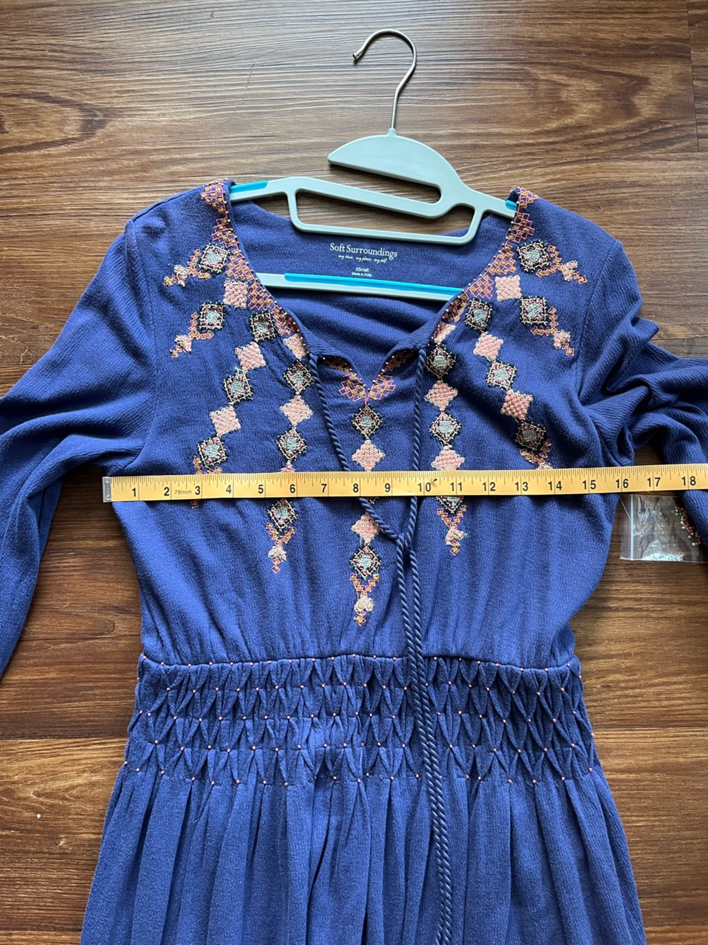 NWOT Soft Surroundings Socorro Purple Embroidered Maxi Dress  Size XS - Picture 11 of 13